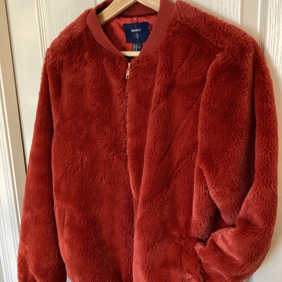 EUC Forever 21 “mink” rust bomber style jacket. Size medium. - Picture 2 of 7